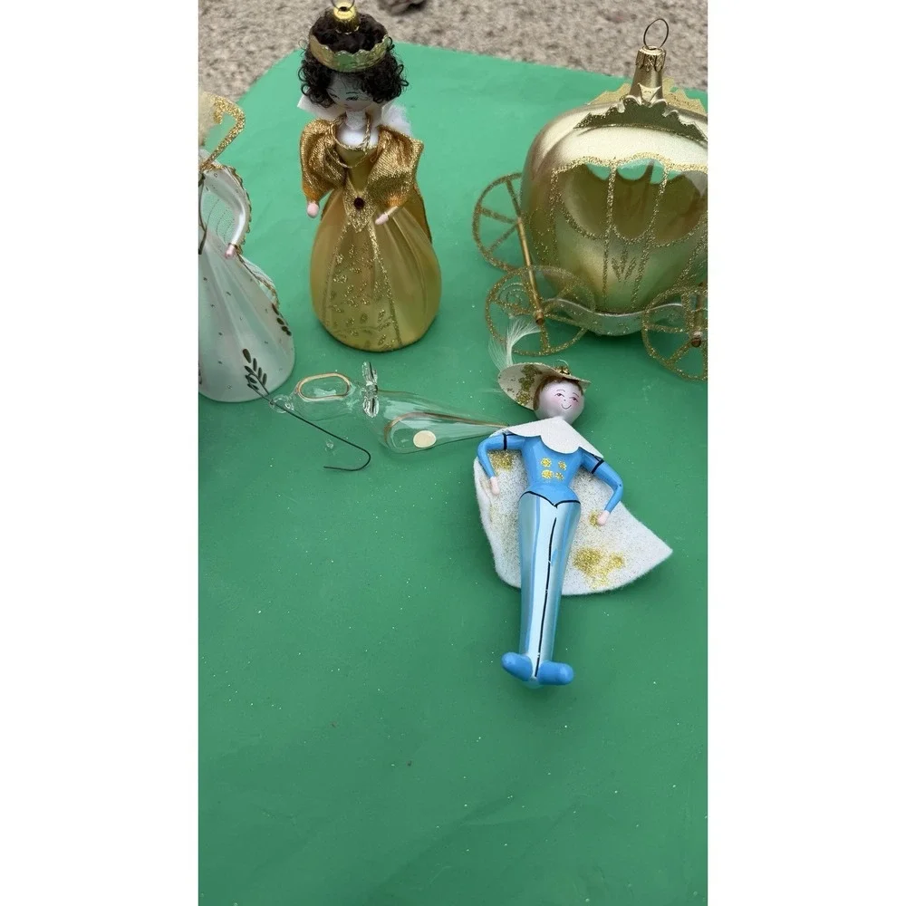 De Carlini Rare Italian Glass Christmas Ornament Set 7 Pc‎ w/ Box